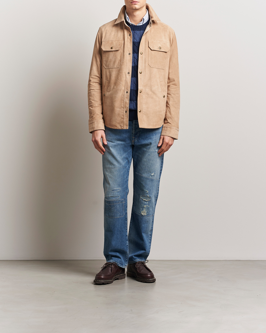 Hombres | Abrigos y chaquetas | Polo Ralph Lauren | Reversible Lined Suede Shirt Jacket Khaki/Grey
