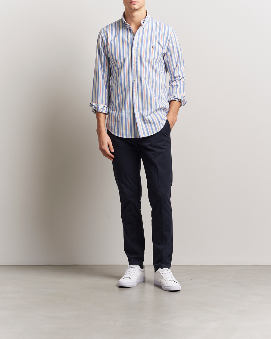 Hombres | Camisas | Polo Ralph Lauren | Custom Fit Striped Oxford Shirt Blue/White