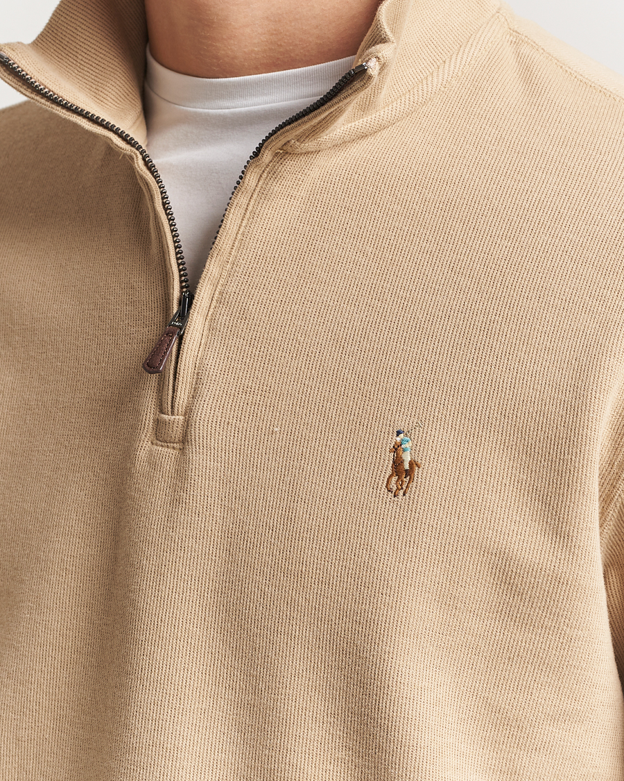 Hombres | Jerséis y prendas de punto | Polo Ralph Lauren | Double Knit Jaquard Half Zip Sweater Coastal Beige