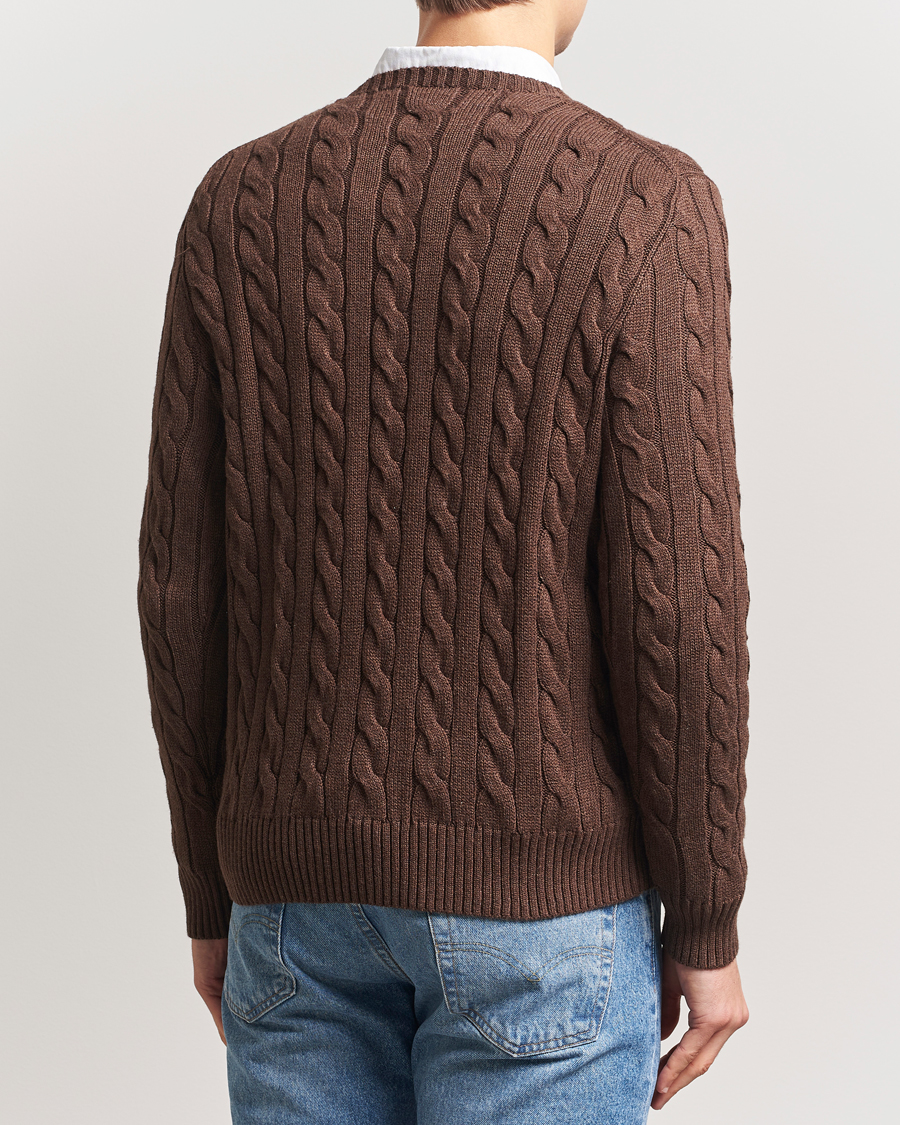 Hombres | Jerséis y prendas de punto | Polo Ralph Lauren | Cotton Cable Pullover Dark Roast Melange