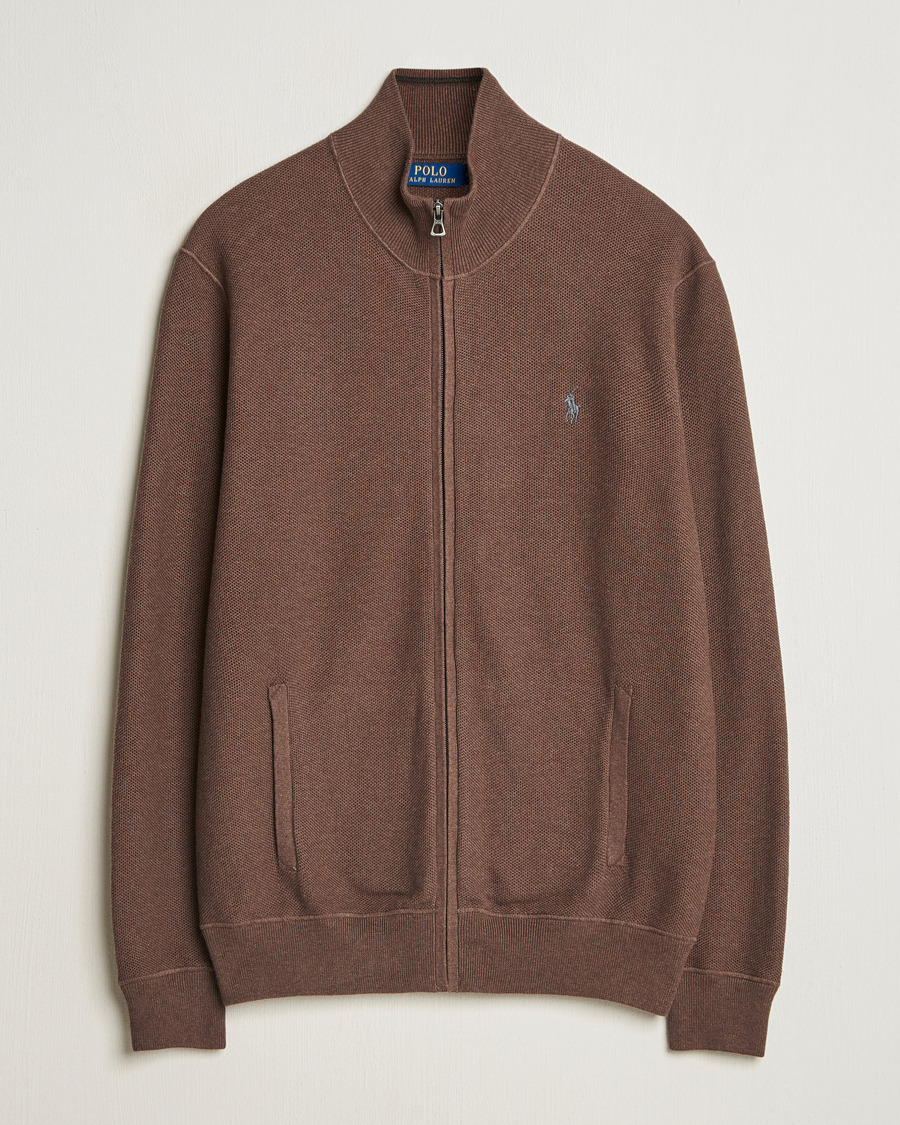 Hombres | Jerséis y prendas de punto | Polo Ralph Lauren | Textured Full-Zip Dark Roast Melange