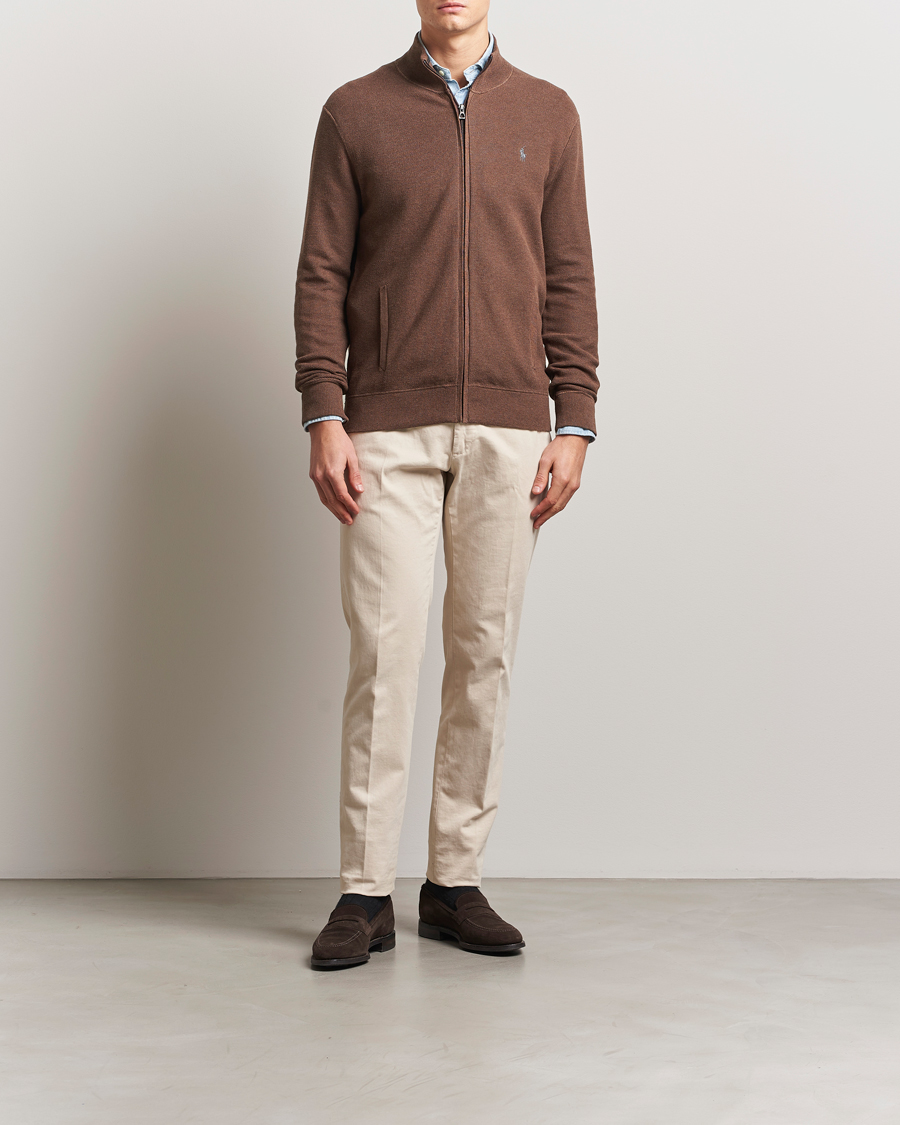 Hombres | Jerséis y prendas de punto | Polo Ralph Lauren | Textured Full-Zip Dark Roast Melange