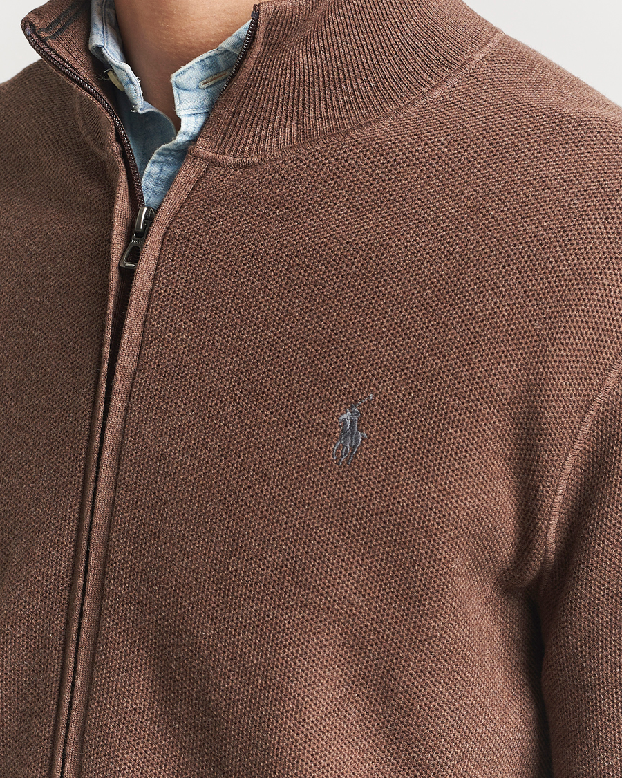 Hombres | Jerséis y prendas de punto | Polo Ralph Lauren | Textured Full-Zip Dark Roast Melange