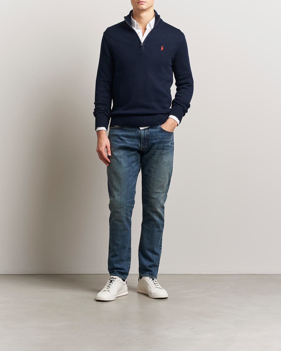 Hombres | Jerséis y prendas de punto | Polo Ralph Lauren | Cotton Pullover Half Zip Hunter Navy