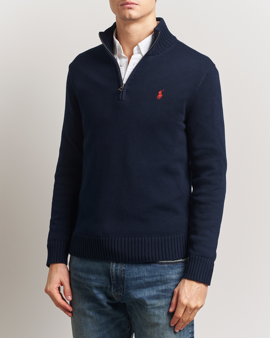 Hombres | Jerséis y prendas de punto | Polo Ralph Lauren | Cotton Pullover Half Zip Hunter Navy