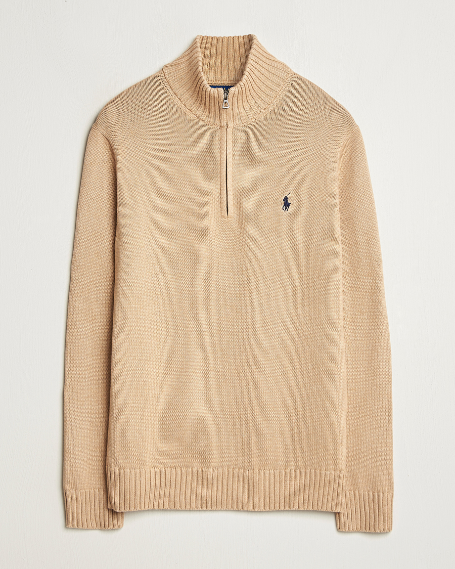 Hombres | Jerséis y prendas de punto | Polo Ralph Lauren | Cotton Pullover Half-Zip Camel Melange