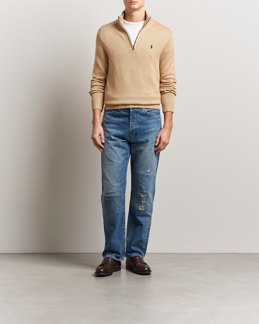 Hombres | Jerséis y prendas de punto | Polo Ralph Lauren | Cotton Pullover Half-Zip Camel Melange