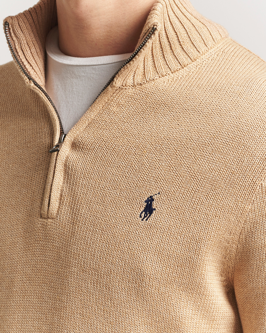 Hombres | Jerséis y prendas de punto | Polo Ralph Lauren | Cotton Pullover Half-Zip Camel Melange