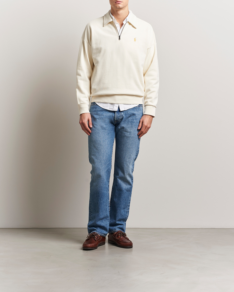 Hombres | Jerséis y prendas de punto | Polo Ralph Lauren | Loopback Terry Half-Zip Clubhouse Cream