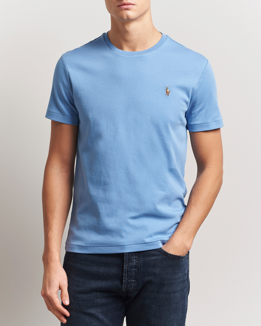 Hombres | Camisetas | Polo Ralph Lauren | Luxury Pima Cotton Crew Neck T-Shirt Sky Blue