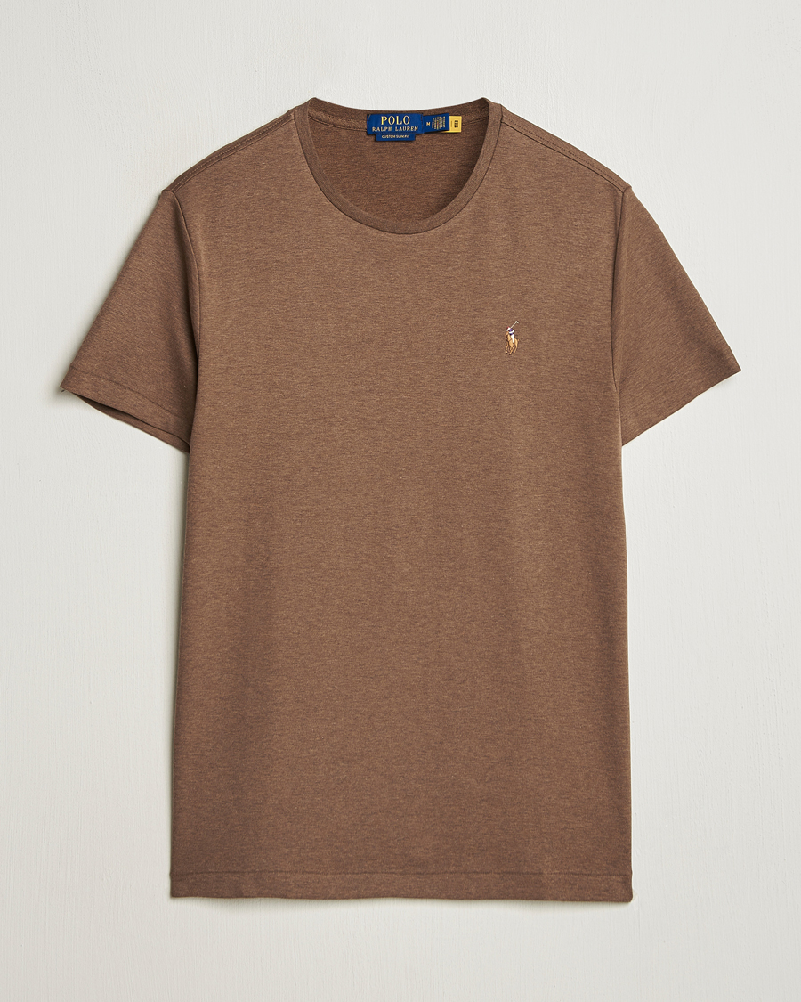 Hombres | Camisetas | Polo Ralph Lauren | Luxury Pima Cotton Crew Neck T-Shirt Cedar Heather