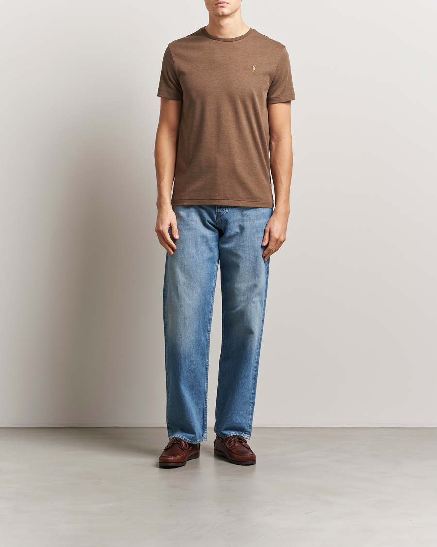 Hombres | Camisetas | Polo Ralph Lauren | Luxury Pima Cotton Crew Neck T-Shirt Cedar Heather