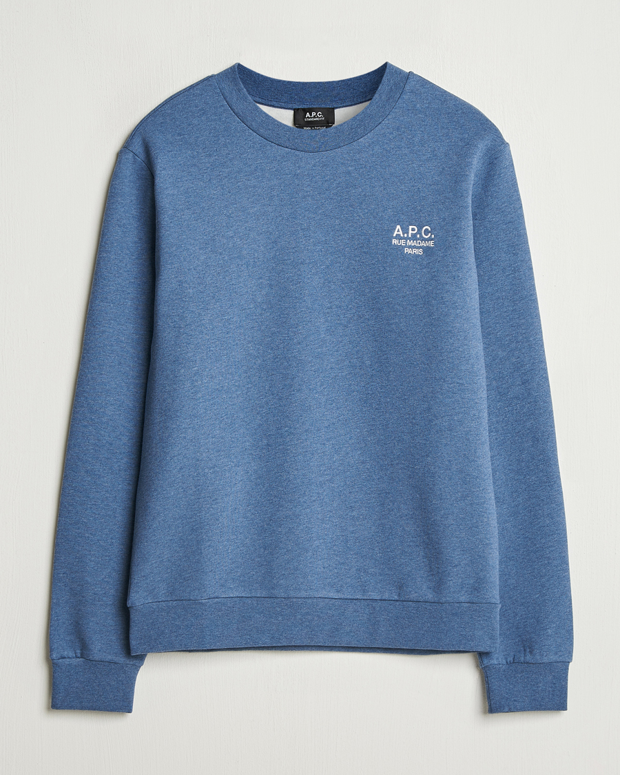 Hombres | Jerséis y prendas de punto | A.P.C. | Rue Madame Sweatshirt Blue Melange