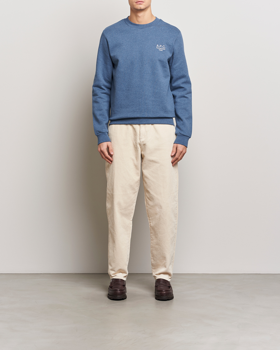 Hombres | Jerséis y prendas de punto | A.P.C. | Rue Madame Sweatshirt Blue Melange