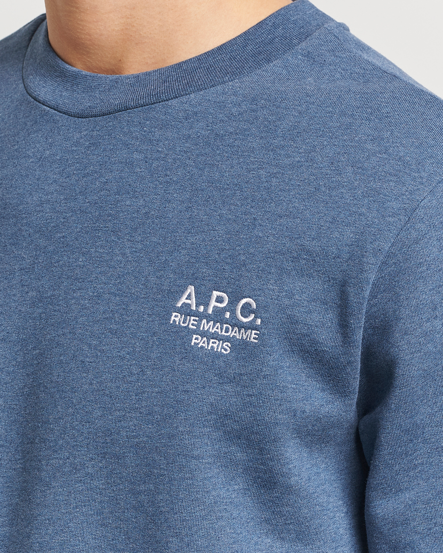 Hombres | Jerséis y prendas de punto | A.P.C. | Rue Madame Sweatshirt Blue Melange