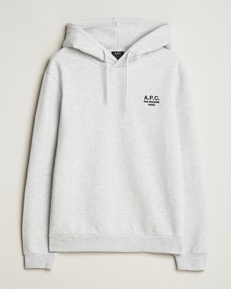 Hombres | Jerséis y prendas de punto | A.P.C. | Rue Madame Hoodie Heather Grey/Black
