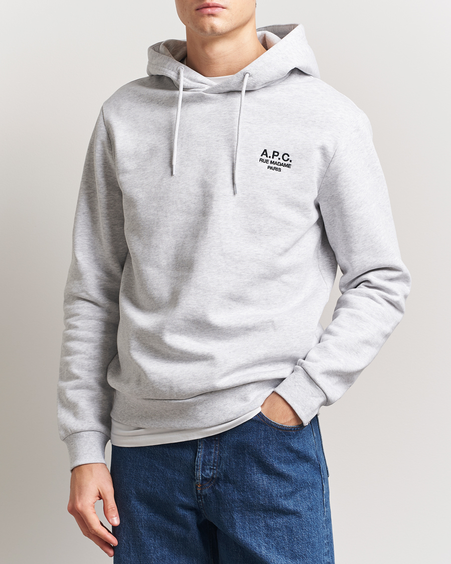 Hombres | Jerséis y prendas de punto | A.P.C. | Rue Madame Hoodie Heather Grey/Black