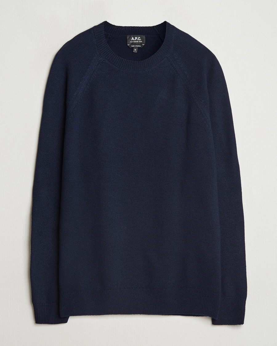 Hombres | Jerséis y prendas de punto | A.P.C. | Pierre Lambswool Sweater Dark Navy