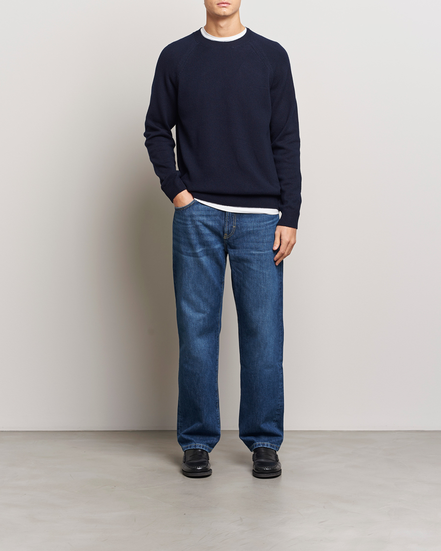 Hombres | Jerséis y prendas de punto | A.P.C. | Pierre Lambswool Sweater Dark Navy