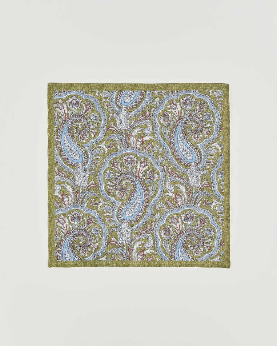 Hombres | Amanda Christensen Box Set Printed Silk 8cm Tie With Pocket Square Green | Amanda Christensen | Box Set Printed Silk 8cm Tie With Pocket Square Green