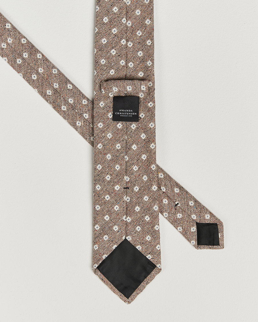 Hombres | Amanda Christensen Silk/Cotton Bourette 8cm Tie Sand | Amanda Christensen | Silk/Cotton Bourette 8cm Tie Sand
