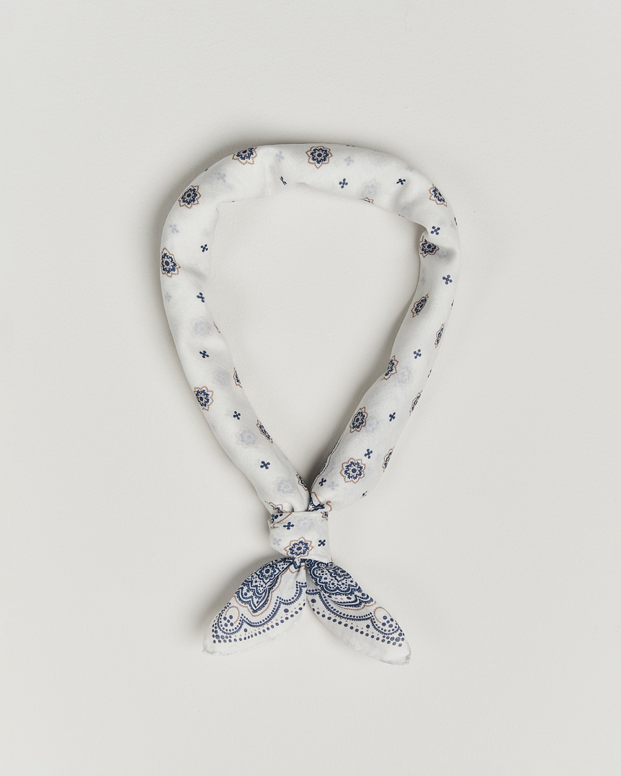 Hombres | Amanda Christensen Cotton Voilé Printed Medallion Bandana Cream | Amanda Christensen | Cotton Voilé Printed Medallion Bandana Cream