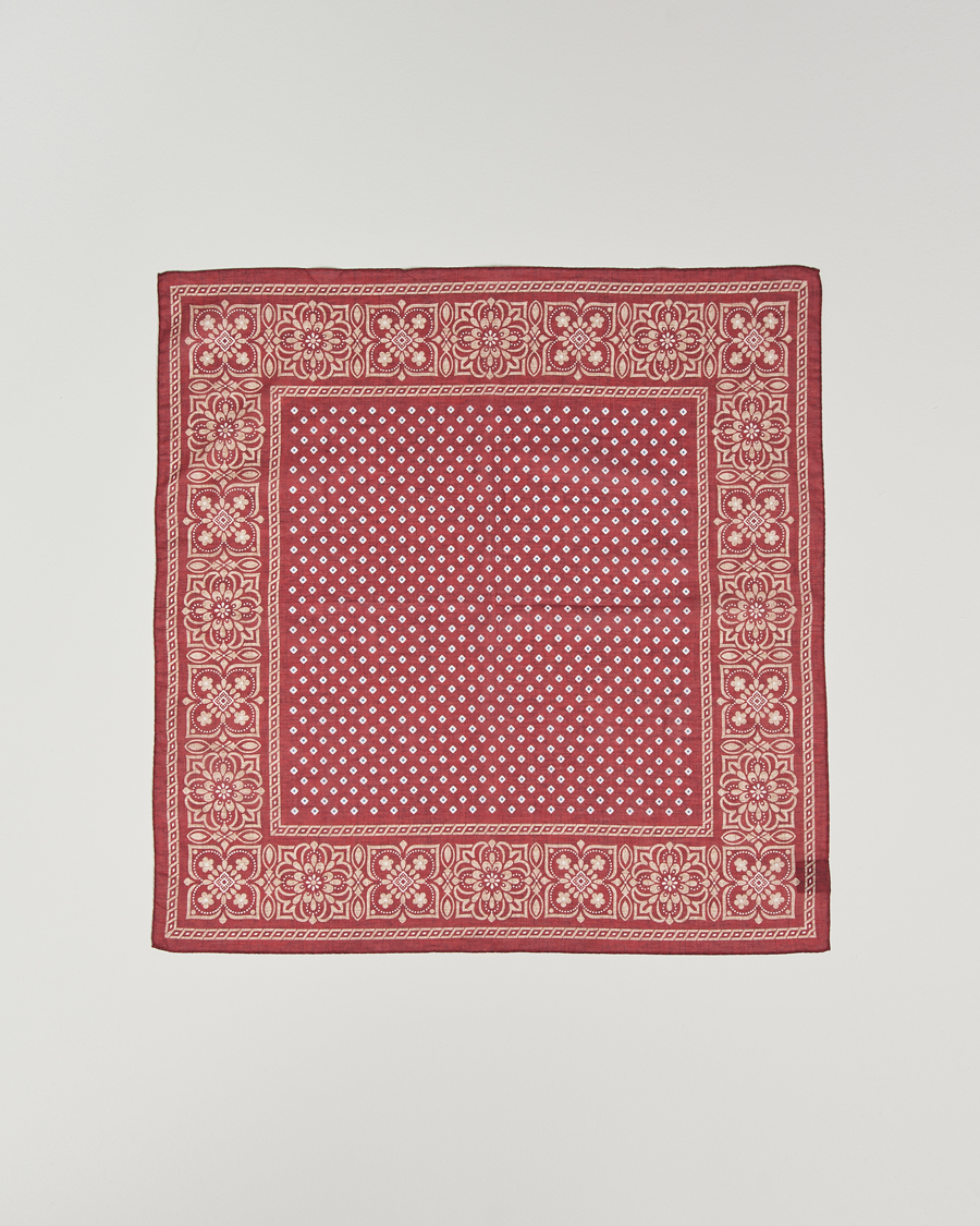 Hombres | Amanda Christensen Cotton Voilé Printed Flower Bandana Bordeaux | Amanda Christensen | Cotton Voilé Printed Flower Bandana Bordeaux