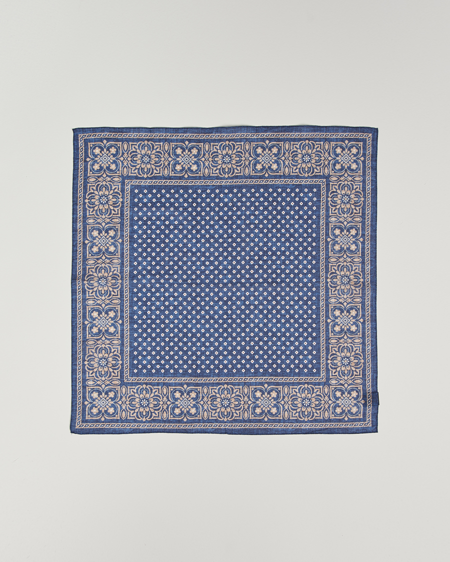 Hombres | Amanda Christensen Cotton Voilé Printed Flower Bandana Navy | Amanda Christensen | Cotton Voilé Printed Flower Bandana Navy