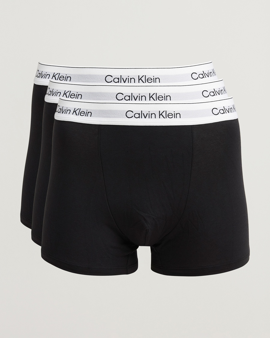 Hombres | Ropa interior y calcetines | Calvin Klein | 3-Pack Icon Cotton Stretch Relaxed Trunk Black