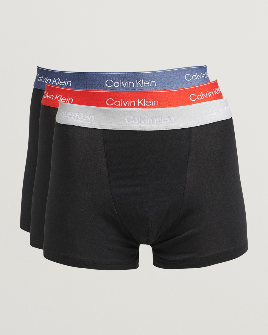 Hombres | Ropa interior y calcetines | Calvin Klein | 3-Pack Icon Cotton Stretch Relaxed Trunk Blue/Grey/Red