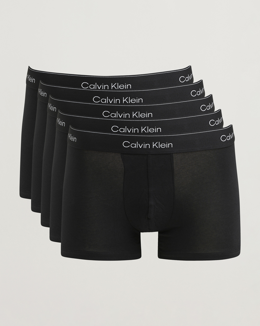 Hombres | Ropa interior y calcetines | Calvin Klein | 5-Pack Icon Cotton Stretch Trunk Black