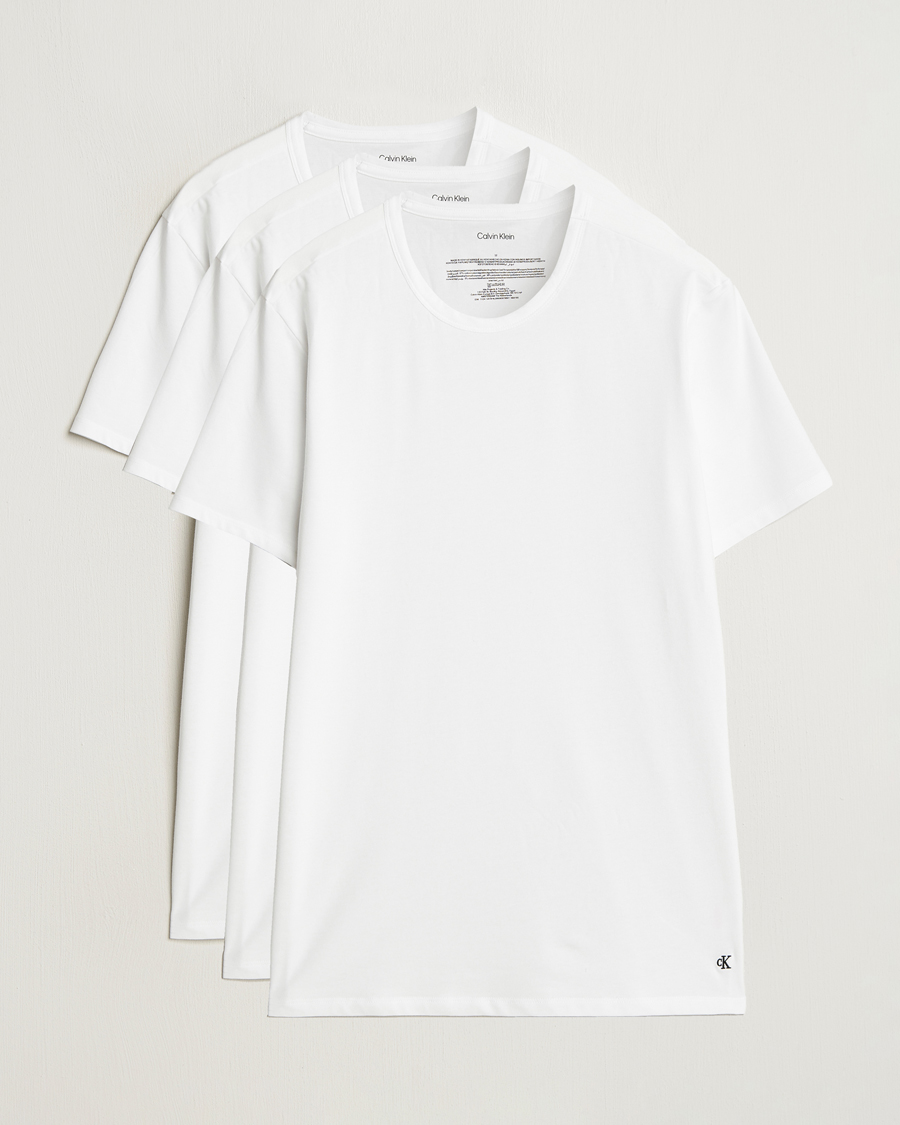 Hombres | Camisetas | Calvin Klein | 3-Pack Cotton Stretch Crew Neck T-Shirt White