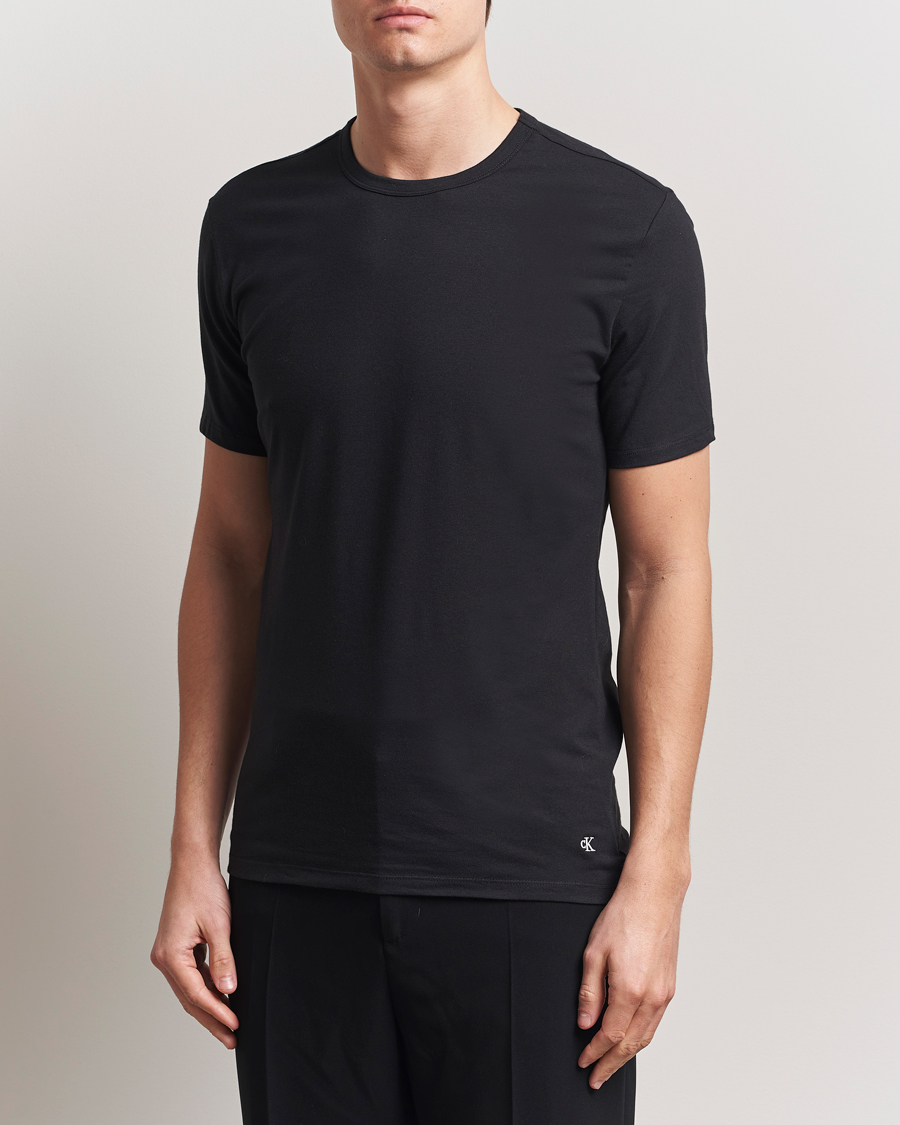 Hombres | Camisetas | Calvin Klein | 3-Pack Cotton Stretch Crew Neck T-Shirt White/Black/Grey