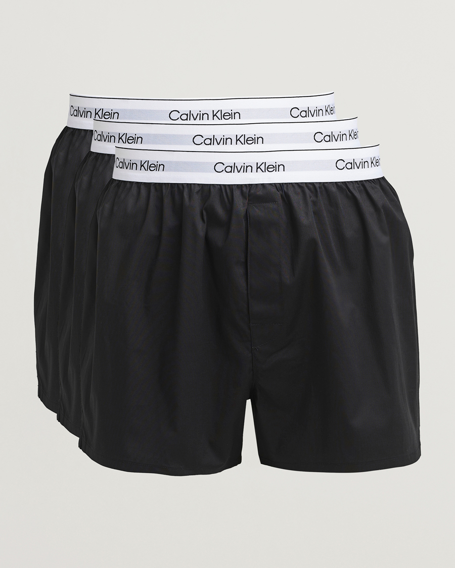 Hombres | Ropa interior y calcetines | Calvin Klein | 3-Pack Cotton Boxer Shorts Black