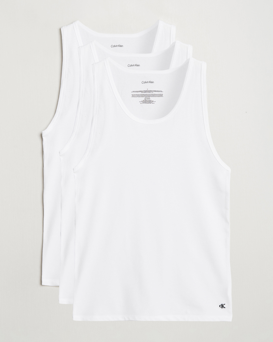 Hombres | Camisetas | Calvin Klein | 3-Pack Cotton Tank Top White