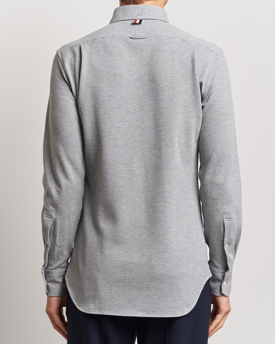 Hombres | Camisas | Thom Browne | Button Down Piquet Shirt Light Grey