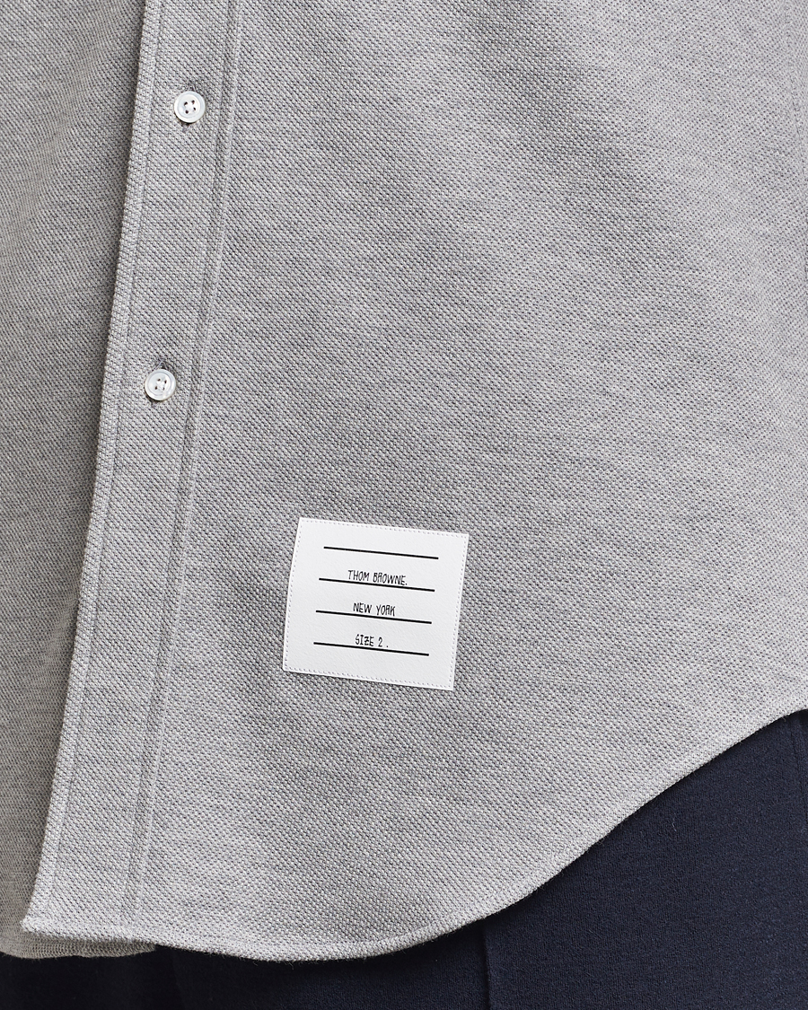 Hombres | Camisas | Thom Browne | Button Down Piquet Shirt Light Grey