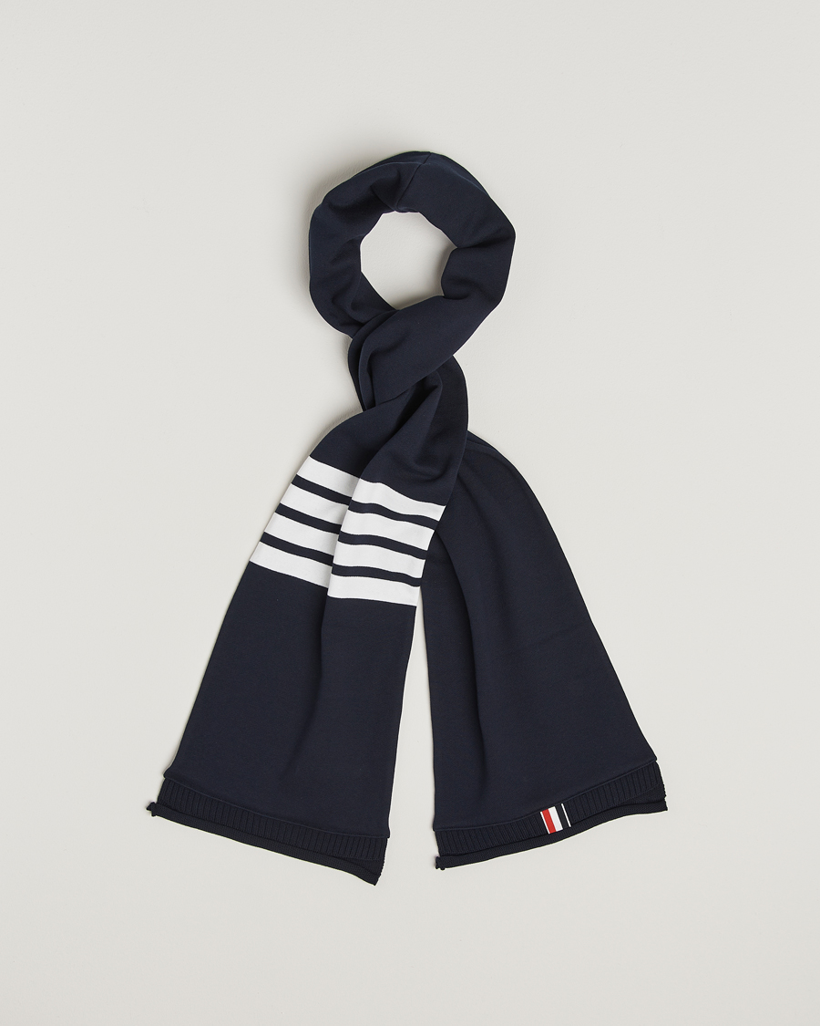 Hombres | Thom Browne 4-Bar Scarf Navy | Thom Browne | 4-Bar Scarf Navy