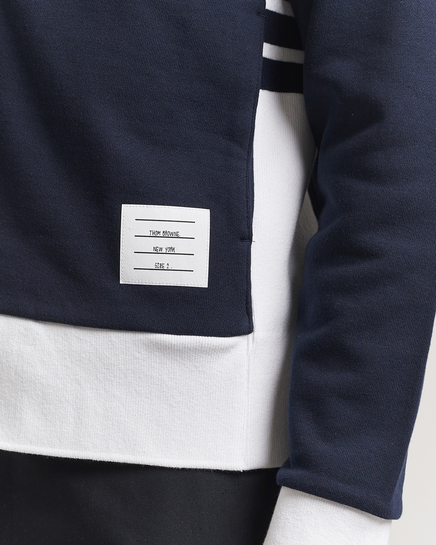 Hombres | Jerséis y prendas de punto | Thom Browne | Color Block Zip Hoodie Navy