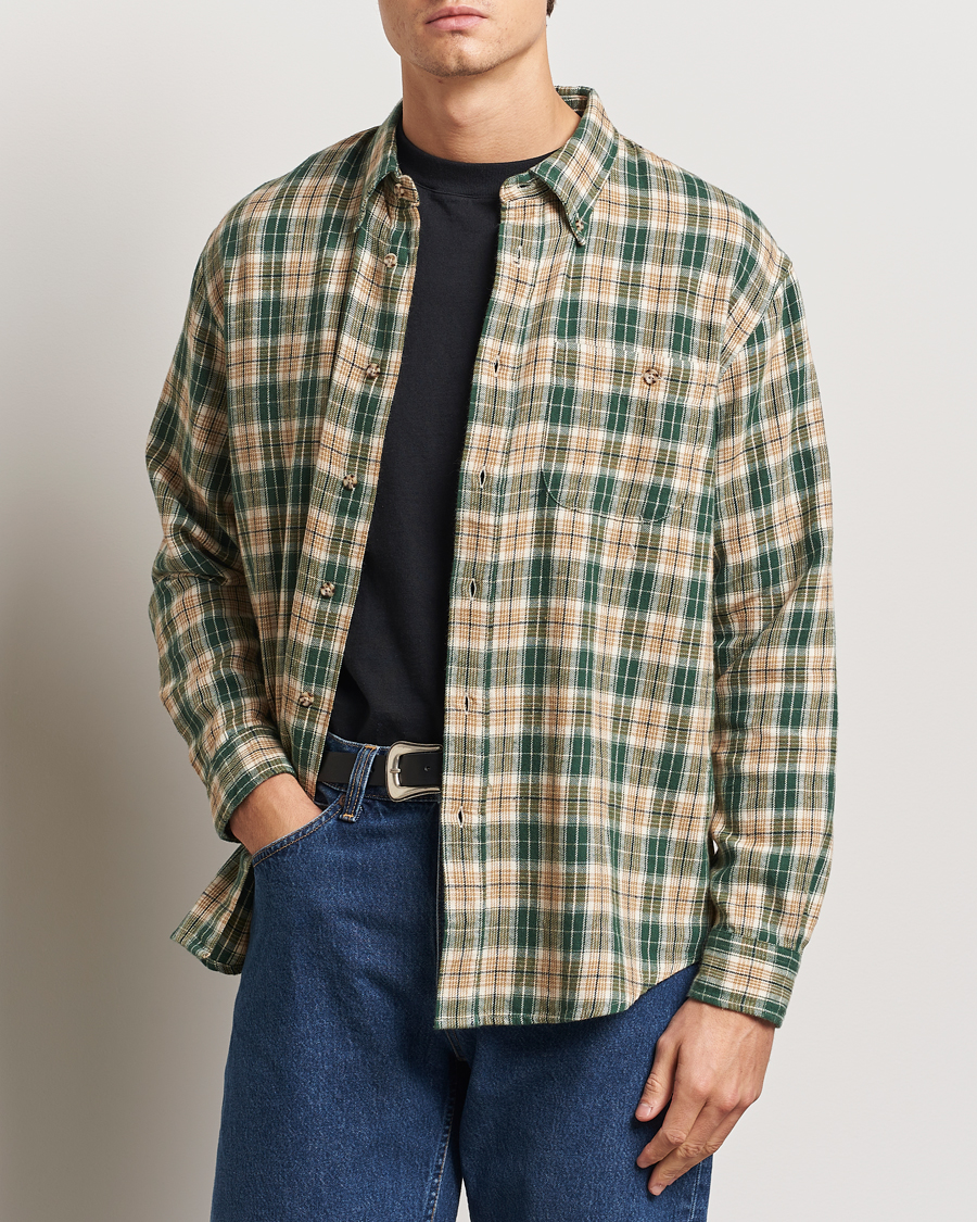 Hombres | Camisas | Nudie Jeans | Julian Checked Farmers Shirt Racing Green