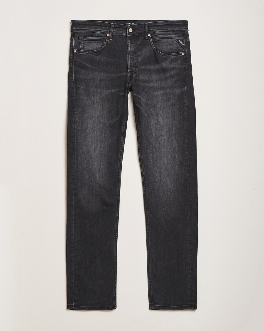 Hombres | Vaqueros | Replay | Grover Straight Fit Stretch Jeans Washed Black