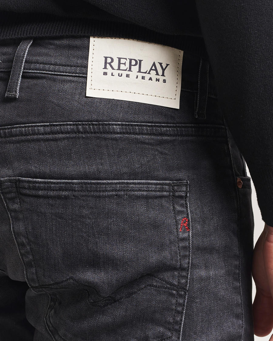 Hombres | Vaqueros | Replay | Grover Straight Fit Stretch Jeans Washed Black