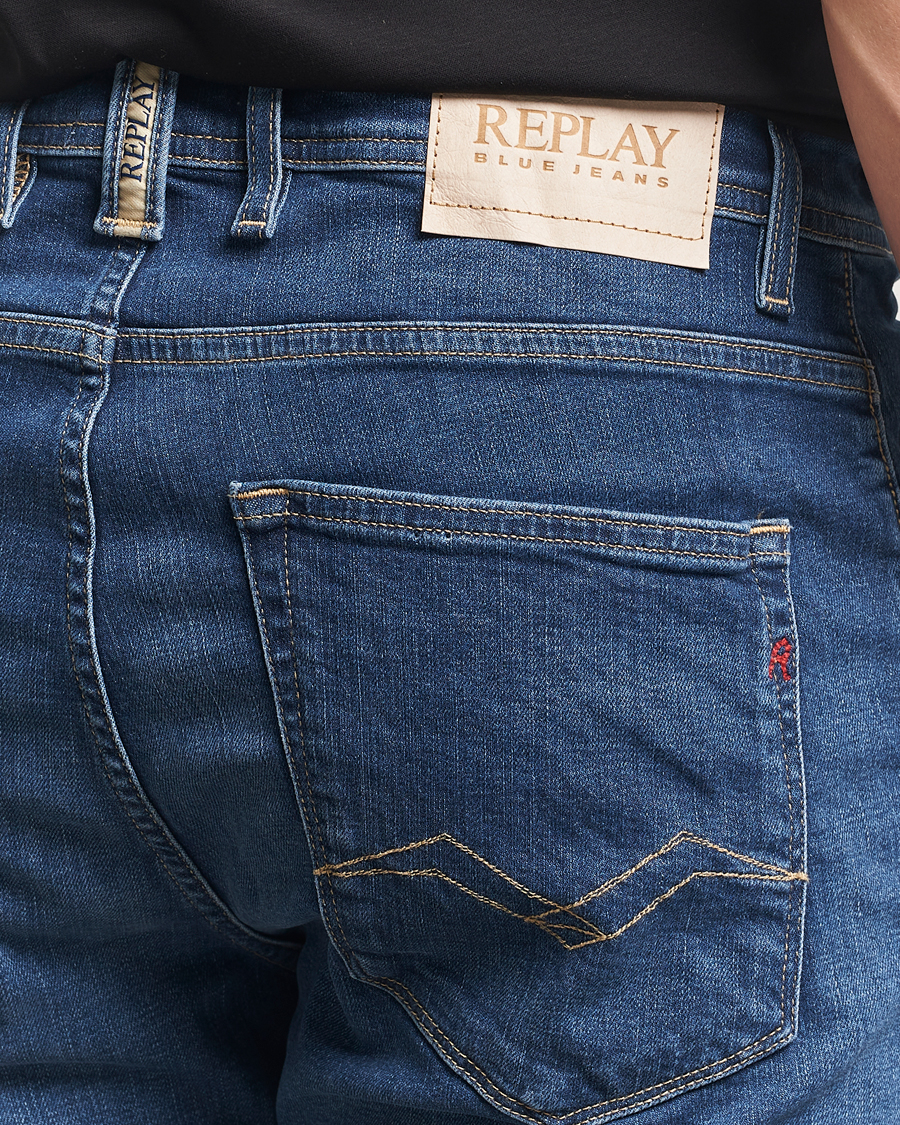 Hombres | Pantalones cortos | Replay | RBJ981 Stretch Denim Shorts Dark Blue