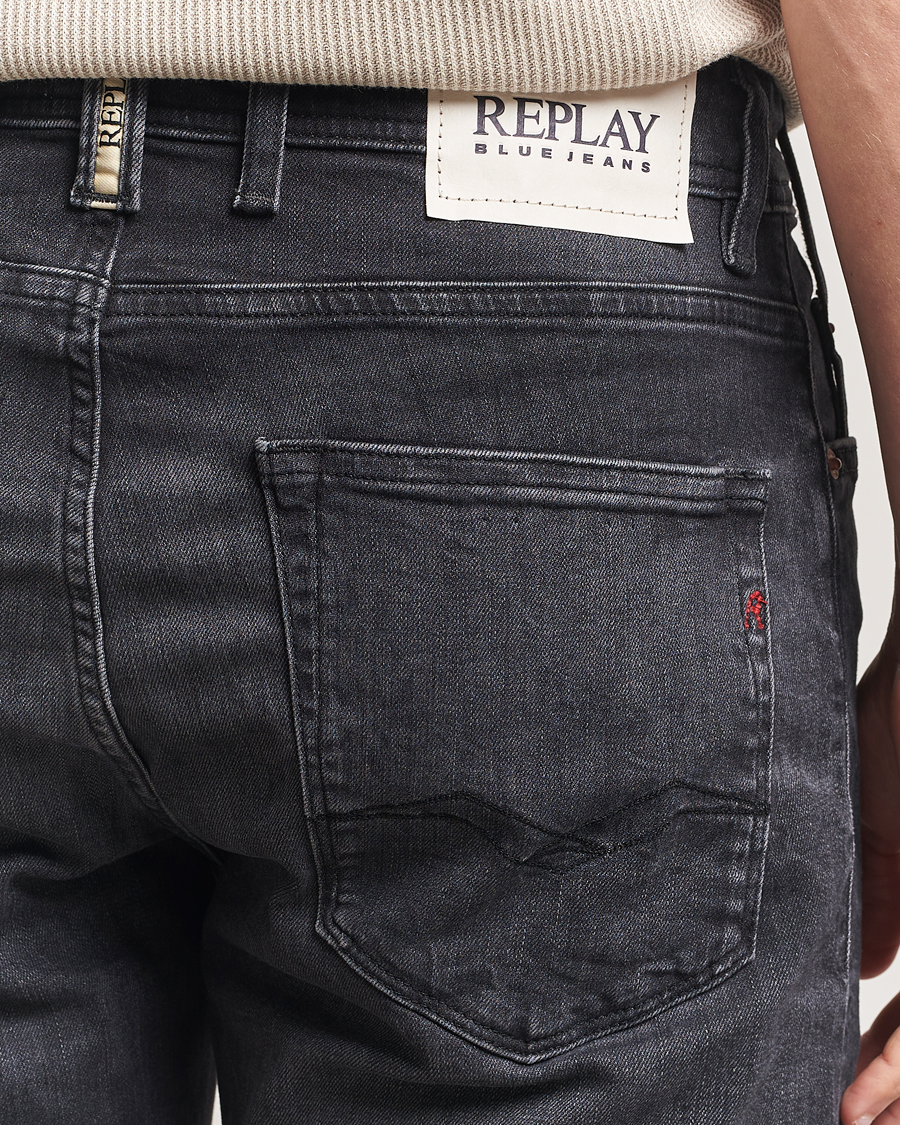 Hombres | Pantalones cortos | Replay | RBJ981 Stretch Denim Shorts Washed Black
