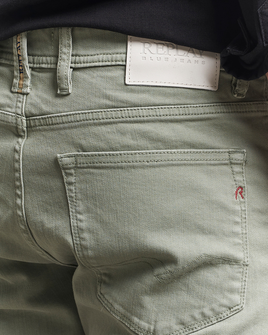 Hombres | Pantalones cortos | Replay | RBJ981 Stretch Denim Shorts Light Sage Green