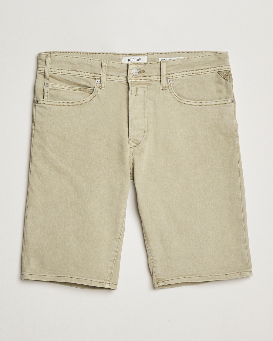 Hombres | Pantalones cortos | Replay | RBJ981 Stretch Denim Shorts Oatmeal