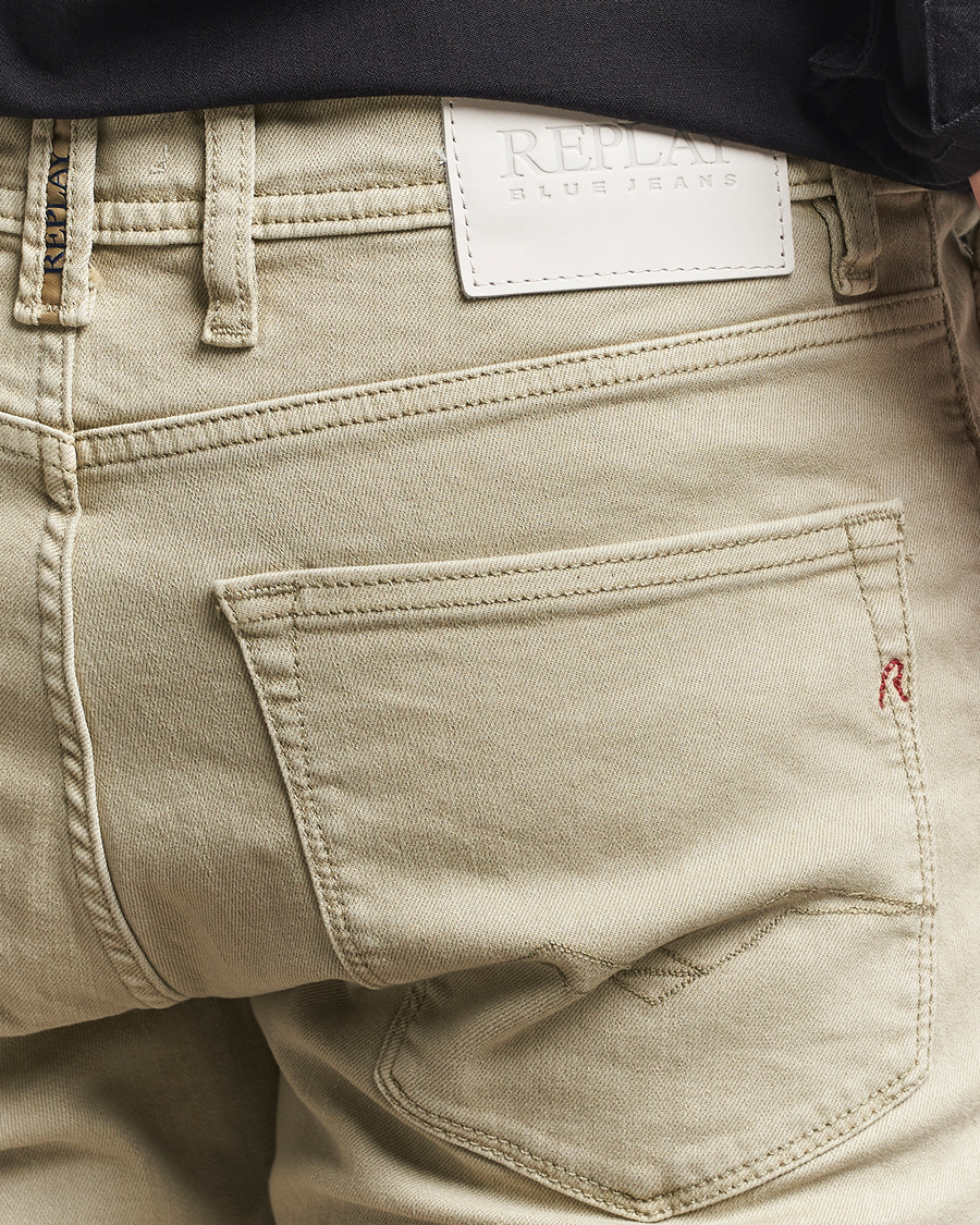 Hombres | Pantalones cortos | Replay | RBJ981 Stretch Denim Shorts Oatmeal
