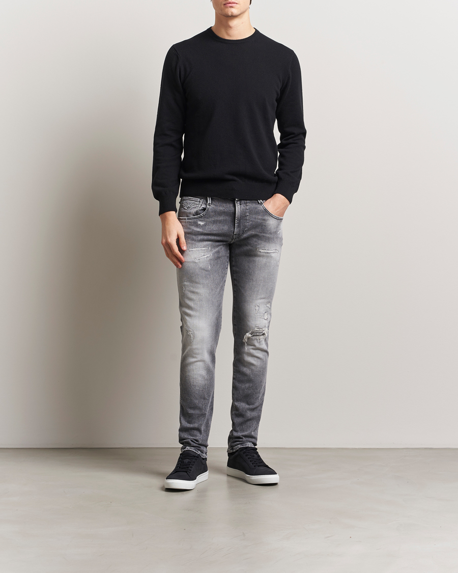 Hombres | Vaqueros | Replay | Anbass Powerstretch Distressed Jeans Washed Grey