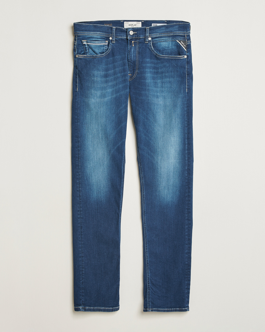 Hombres | Vaqueros | Replay | Grover Straight Fit Hyperflex Jeans Medium Blue