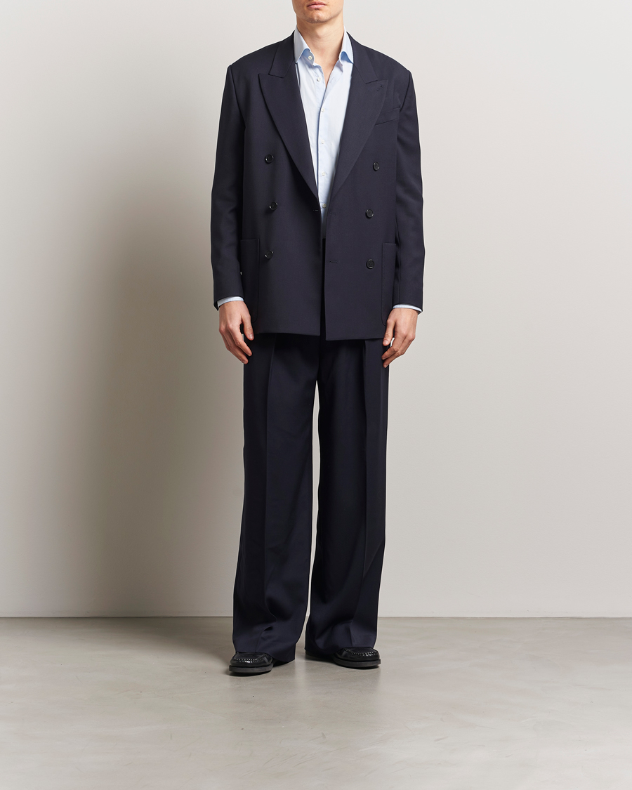 Hombres | Blazers | Filippa K | Patch Pocket Double Breasted Blazer Navy